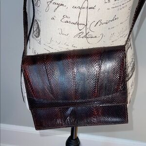 NWOT Brown SnakeskinCrossbody Bag